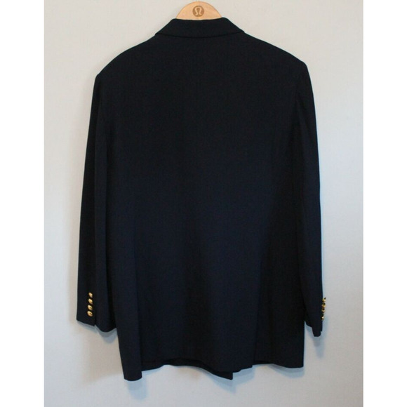 *Flawed Lauren Ralph Lauren Wool Double Breasted Blazer Suit Jacket Navy Size 14 - Picture 5 of 16